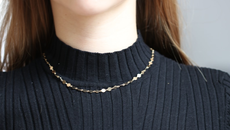 Choker mit Plattchen, Silber Kette, gold Plättchen Chocker, Plättchenkette, Choker, Trend, Schmuck mit Plättchen, Plättchen Choker gold