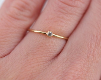 Gold Filled Ring, Stacking Ring, Gold Stacker, Gold Band Ring, mini Gold Ring, gift for her, engagement ring, crystal ring, thin ring