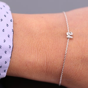 Silber Bracelet, Armband,  Wunschbuchstabe, Initialen, Namenskette, Buchstaben, monogram, Letters, klein Buchstaben Anhänger