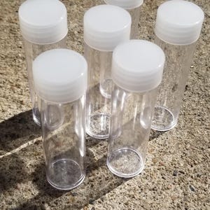 Kunststoff-Tube-Behälter-Organizer - BCW Cent-Tubes zum Mischen von Farben, zum Sparen von Samen und zur Aufbewahrung von Münzen, kristallklar mit Verschlusskappe - 3 &quot;lang