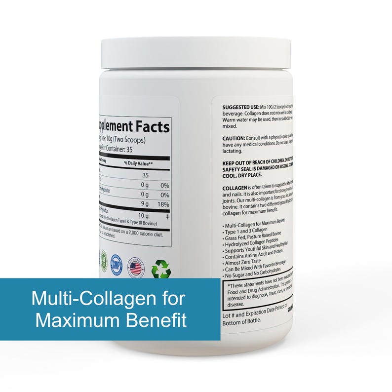 Happy Cow Collagen Peptides, Grass-fed Bovine, Type I & III (350g) - Etsy