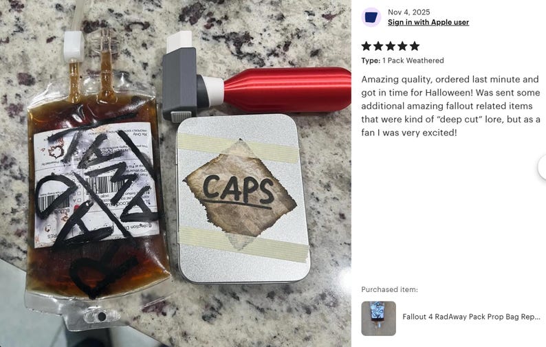 Fallout New Vegas RadAway Pack Prop Bag Replica, Cosplay Accessory, Post-Apocalyptic IV, Gamer Gift image 5