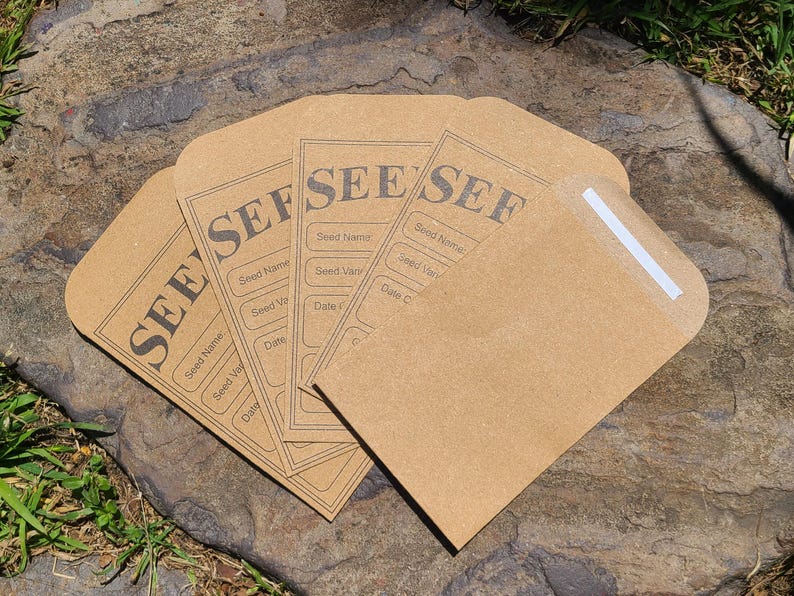 Kraft Paper Seed Packets: Self-sealing Envelopes for Seed Storage - Etsy