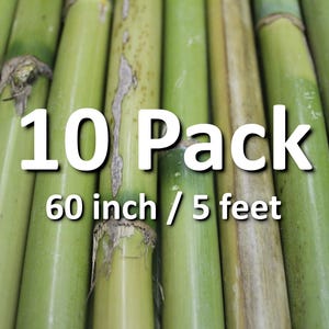 10 pali di bambù biologici da 60&quot; per piante, aste da giardino, campanelli eolici completamente naturali, decorazioni floreali per giardinaggio, decorazioni fai da te, bacchette, cornici in legno, arte