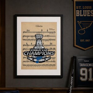 St Louis Blues Stanley Cup Champions Art Print, 'Gloria' Sheet Music Gift Decor