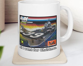 GI Joe Hangarfartyg Allt jag vill ha till jul Vintage leksakskaffe Keramisk Mugg 340 ml Retro 80-talsleksak USS Flagg Rolig Mugg Fri Frakt