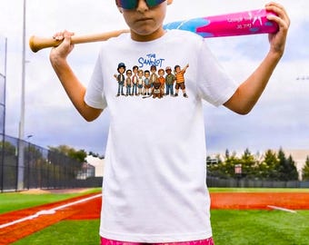 The Sandlot Vintage Baseball Caricatures Youth Tee | Retro Kids Baseball Movie Shirt