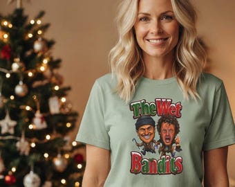 The Wet Bandits Caricature Funny Christmas T-shirt | Retro Home Alone Movie Villains Cartoon Design