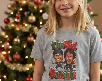 The Wet Bandits Home Alone Caricature Cartoon Youth Tee | Funny Movie Christmas Holiday Shirt Gift