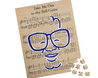 Harry Caray Chicago Baseball Cubs  Take Me Out to the Ball Game Sheet Music Jigsaw Puzzle Christmas Activity Gift Idea (120, 252, 520-Piece)