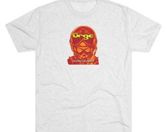 Astronaut Helmet Illustration Tee | Retro Orange Red Space Skull