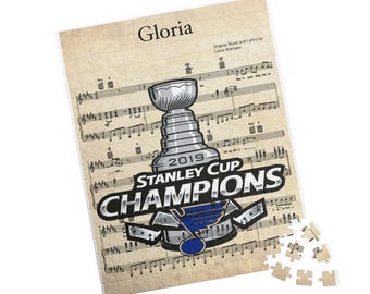 St Louis Blues 2019 Stanley Champions Gloria Sheet Music Holiday Custom Gift Jigsaw Puzzle (110, 252, 520-piece)