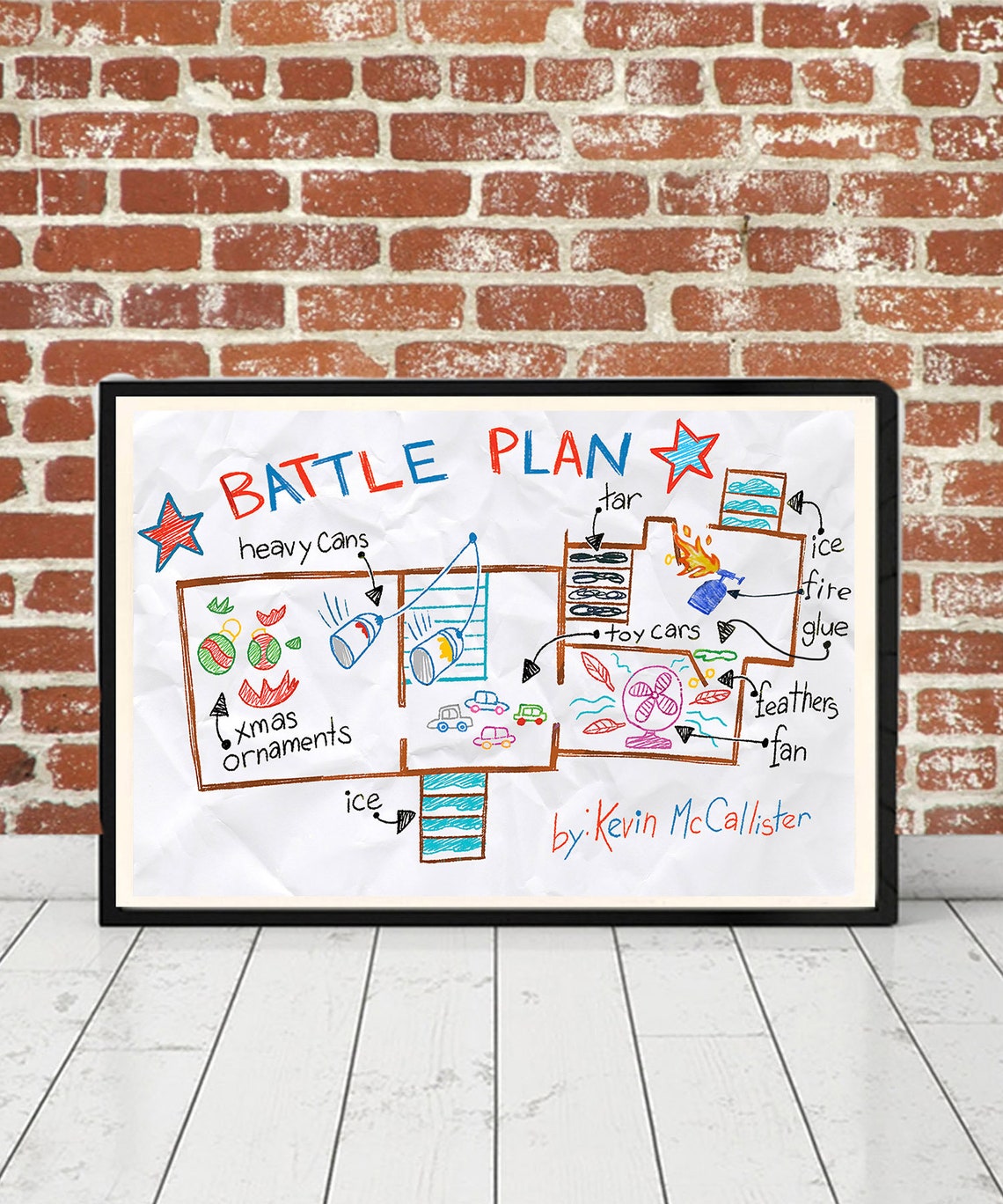 Home Alone Battle Plan Print, Kevin Mccallister Movie Prop Replica Etsy