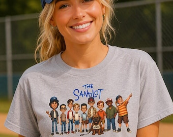 The Sandlot 90s Caricature Vintage Style Unisex Gildan Cotton Shirt Baseball Fan Gift Tee