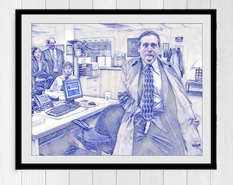 Michael Scott The Office Art Print: Funny Phyllis Flashing Scene