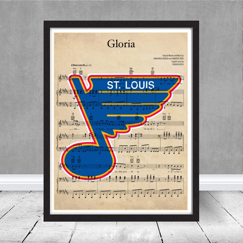 St Louis Blues Play Gloria Logo Sheet Music NHL Hockey Stanley | Etsy