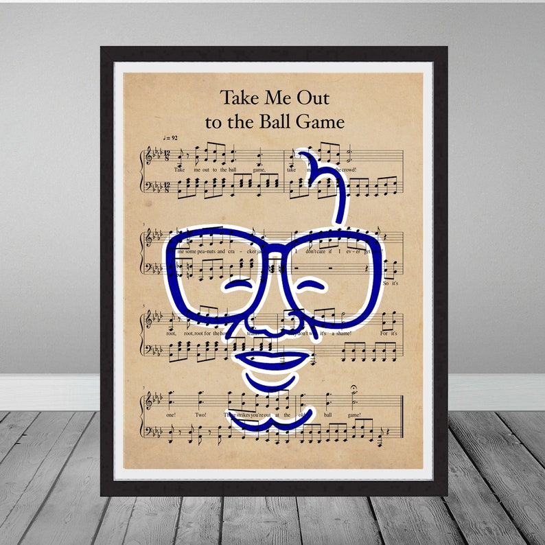 Chicago Go Cubs Go Sheet music Vintage Retro Cubs Logo | Etsy