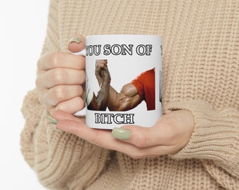 Predator Handshake Funny Muscle Coffee Ceramic Mug 11oz You Son of Bitch Arnold Carl Weathers Movie Free Shipping