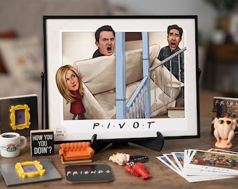 Friends 'Pivot' Scene Print | Ross, Rachel, Chandler Moving the Couch Funny TV Show Customer Art Poster
