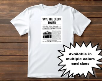 Back to the Future T-Shirt Save the Clock Flyer Tower Unisex Cotton Tee Marty McFly Doc Brown Delorean Flux Capacitor Gift Free Shipping