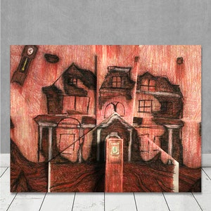 Stranger Things Will's Drawing Shadow Monster Replica Prop Netflix Show The Upside Down Hawkins Framed Print Halloween Creel House Season 4 image 5