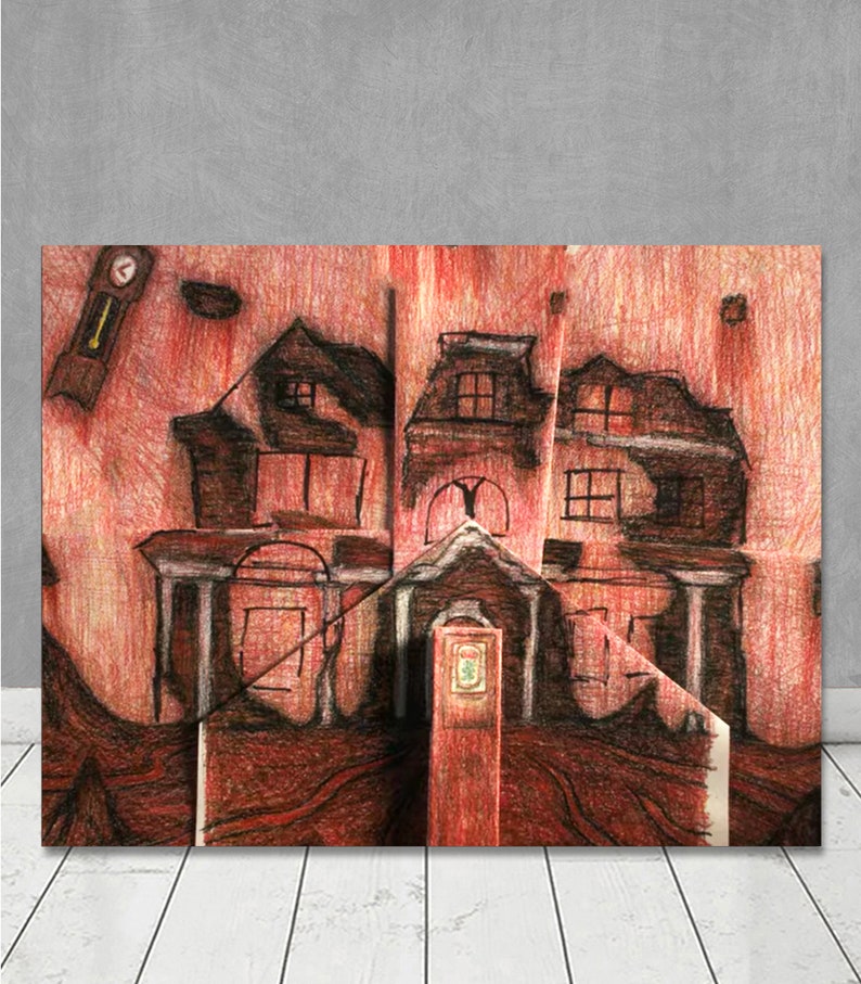 Stranger Things Will's Drawing Shadow Monster Replica Prop Netflix Show The Upside Down Hawkins Framed Print Halloween Creel House Season 4 image 5