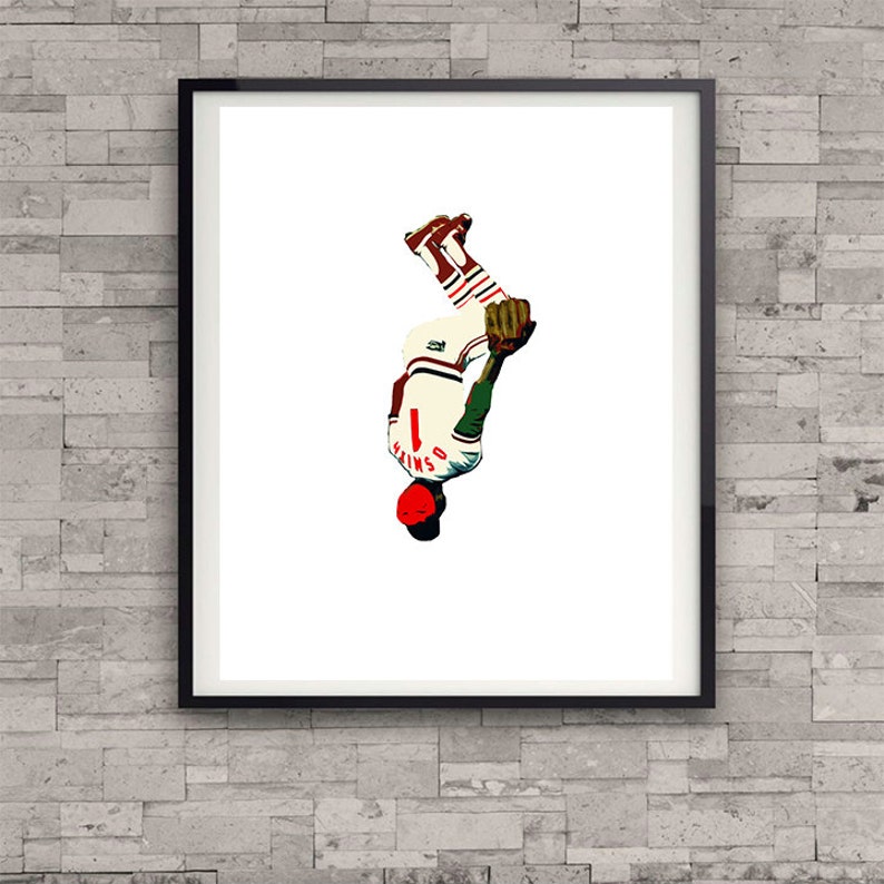Ozzie Smith Backflip Custom Art Print, St Louis Cardinals Man Cave Decor bild 2