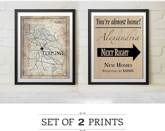 The Walking Dead TV Replica Prop Terminus Map and Alexandria Season 5 and 6 Signs Art Gift