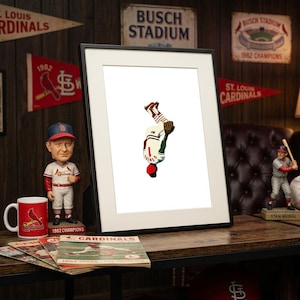 Ozzie Smith Backflip Custom Art Print, St Louis Cardinals Man Cave Decor bild 1