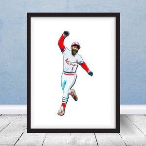 Ozzie Smith Backflip Custom Art Print, St Louis Cardinals Man Cave Decor bild 5