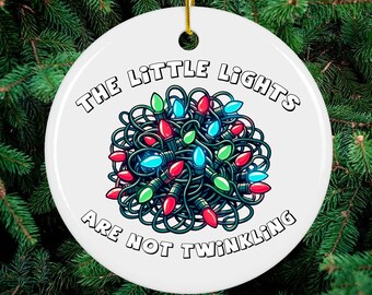 Christmas Vacation The Little Lights Are Not Twinkling Funny Tangled Lights Tree Ceramic Decoration Ornament Clark Griswold Gift Idea