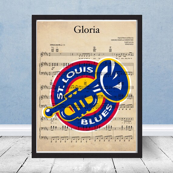 St Louis Blues Play Gloria Logo Sheet Music Nhl Hockey Stanley Etsy