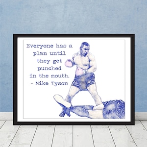 Mike Tyson Everyone has a plan until they get punched in the mouth quote Boxing Art Punch-out TKO Christmas Gift