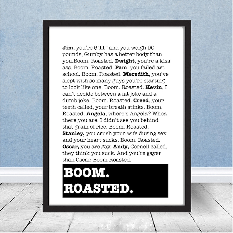 The Office Boom Roasted Comedy Roast Inspired Art Print Full Etsy