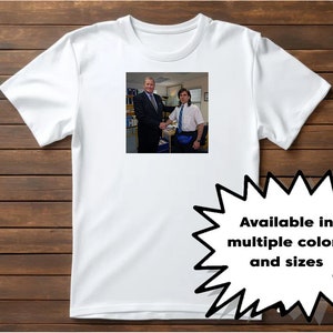 The Office Michael Scott and Ed Truck Shaking Hands Funny T-Shirt Unisex Tee Dunder Mifflin Shirt available in multiple colors Gift idea