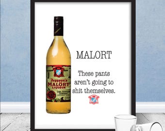 Malort Meme Print, Funny Chicago Bar Art, Man Cave Decor