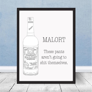 Meme de Malort Estos pantalones no se van a cagar en la mierda, esta noche es la noche en que pelearás con tu papá, póster divertido, impresión, regalo de Navidad, decoración