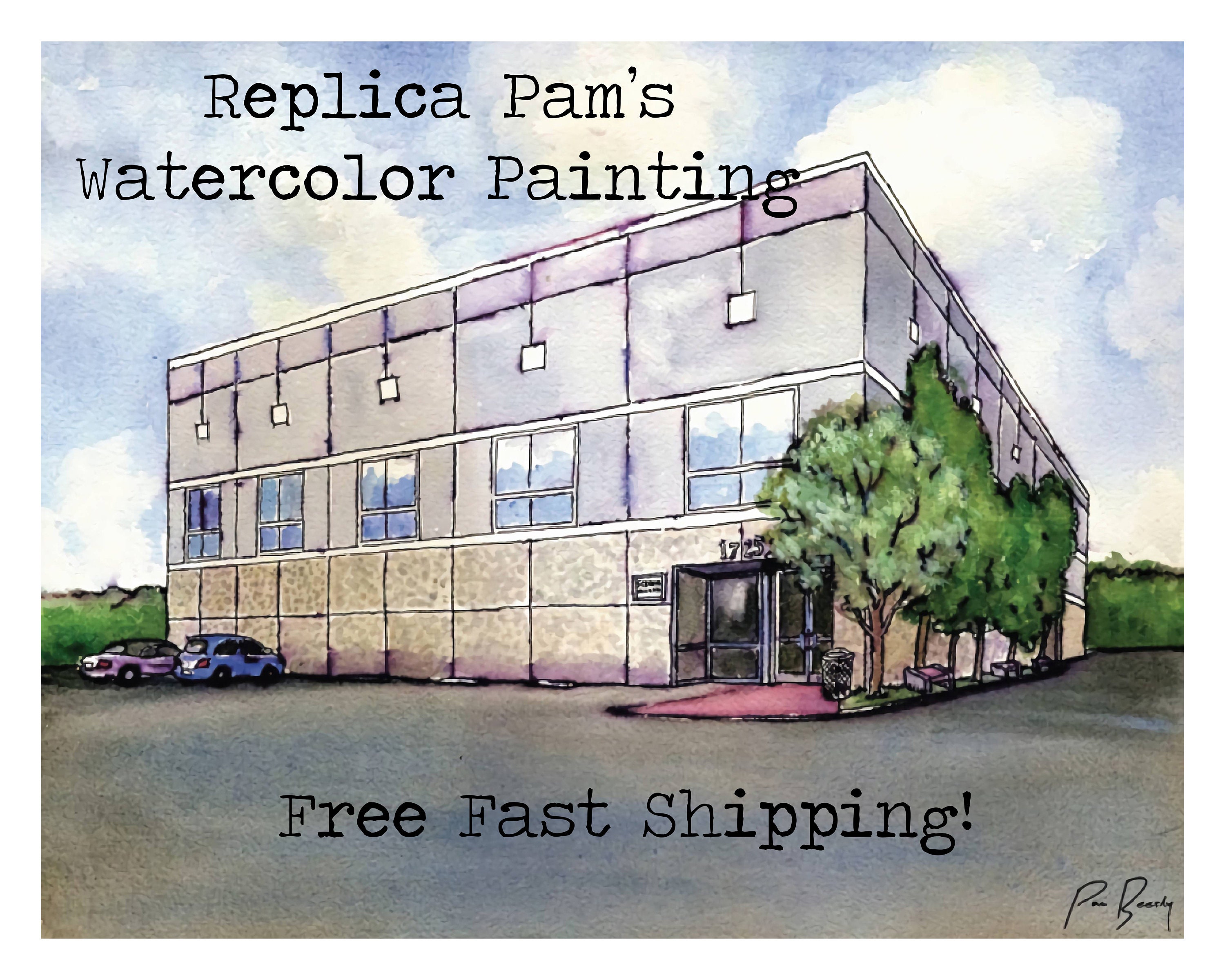 The Office Pam's Watercolor Dunder Mifflin Scranton Etsy