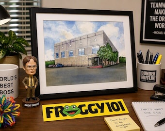 The Office Pam's Watercolor Dunder Mifflin Scranton Michael Scott Dwight Schrute Pervert Flyer Jim Replica Prop Gift Wall Art TV Show