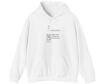 Whiskey Bottle Illustration Hoodie | Minimal Line Art, Text Design