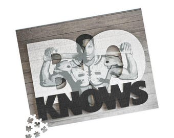 Bo Knows Bo Jackson Vintage Baseball Football Poster Custom art Jigsaw Puzzle choose your size (120, 252, 500-Piece)