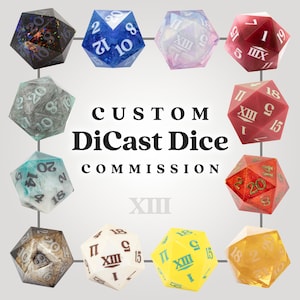 Custom DiCast Dice Set Custom Resin RPG Dice Commission image 1