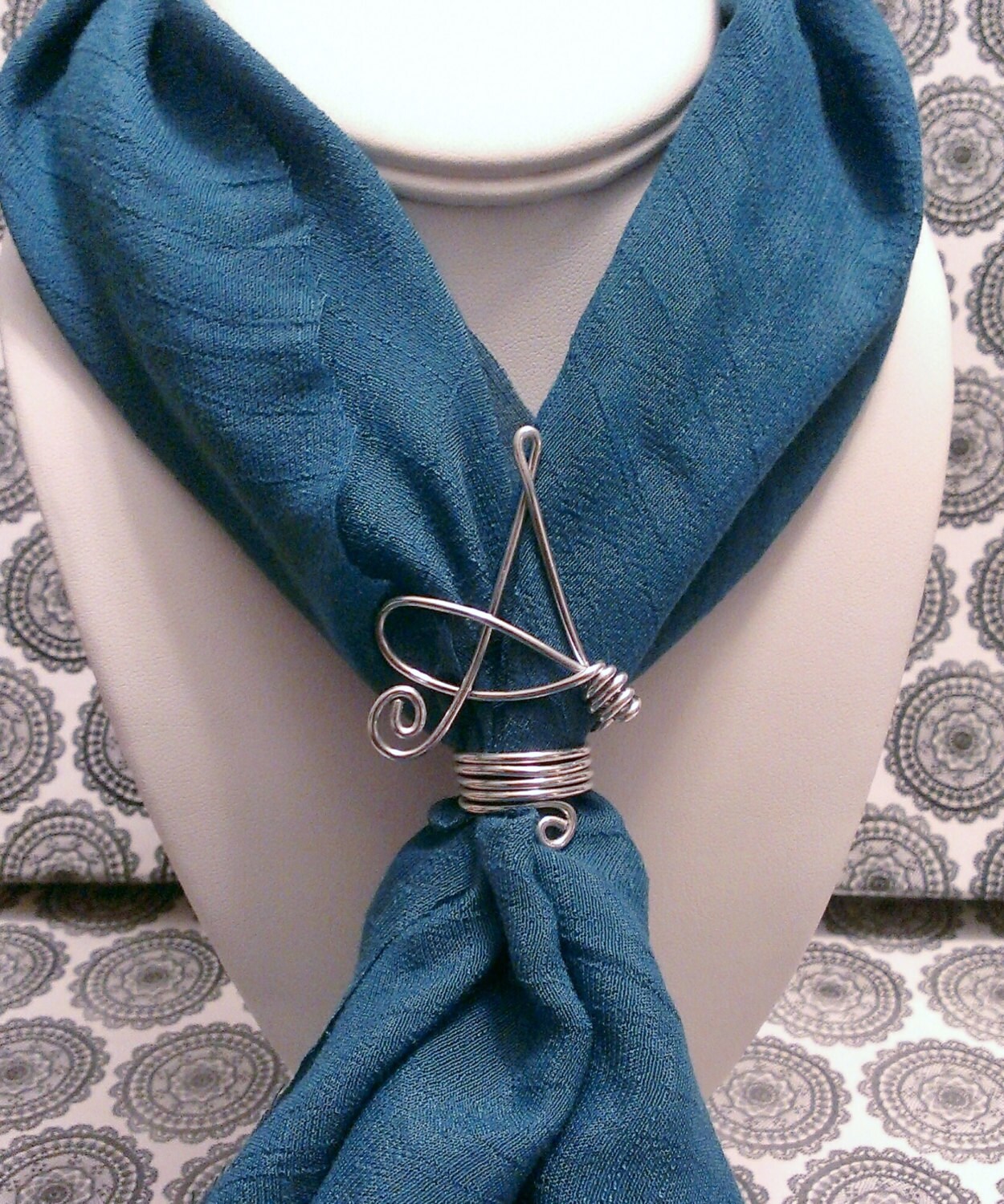 Scarf Ring Personalized Initial Scarf Ring Handmade Etsy