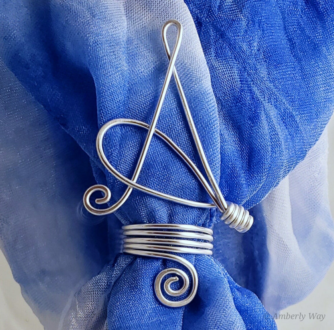 Scarf Ring Personalized Initial Scarf Ring Handmade Etsy