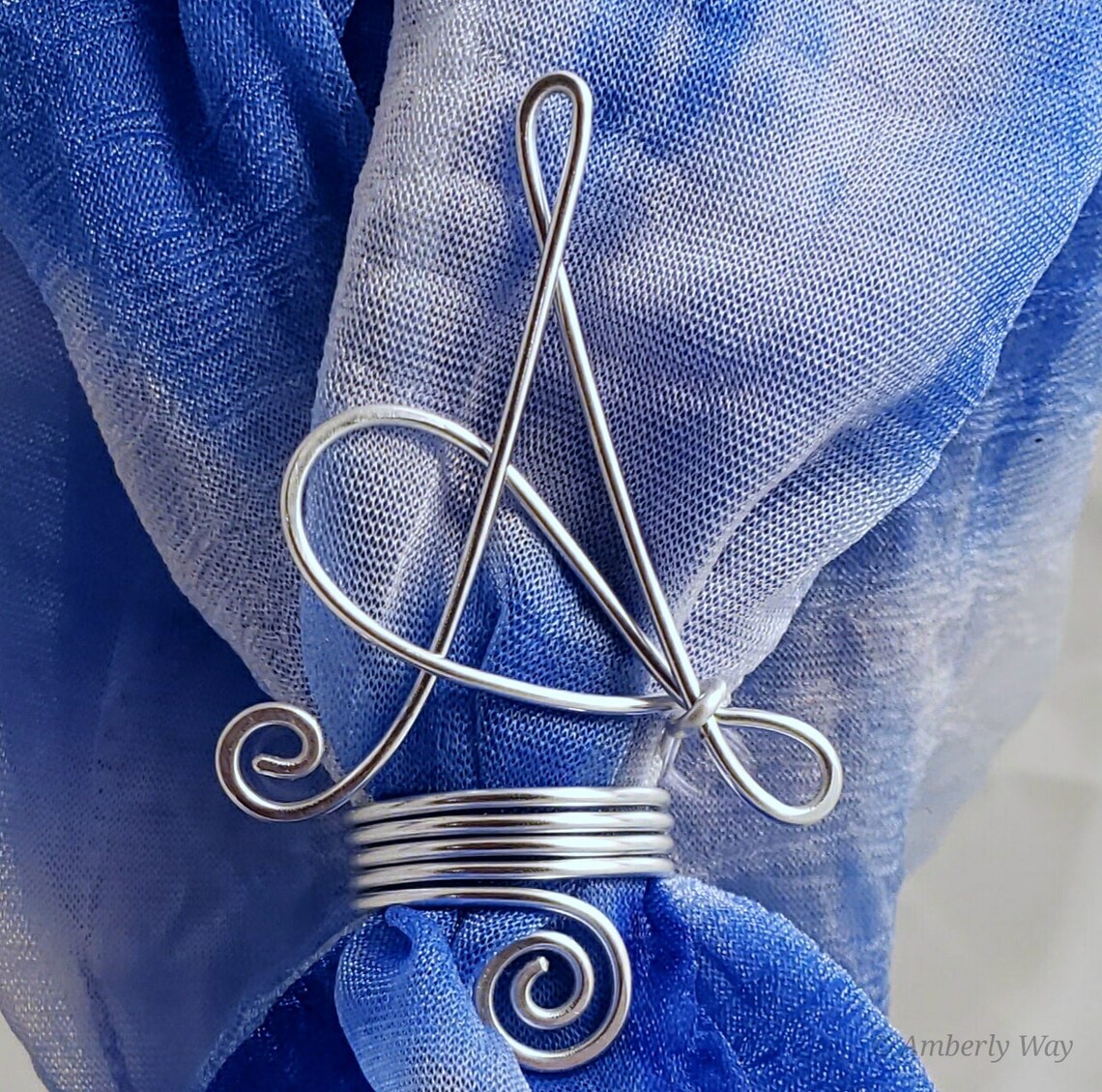 Scarf Ring Personalized Initial Scarf Ring Handmade Etsy