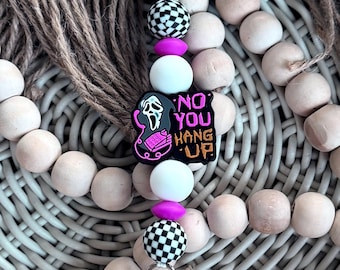 Scream Kindle Strap, Beaded Bookmark, keychain, book lover, bookmarks, Silicone Beads
