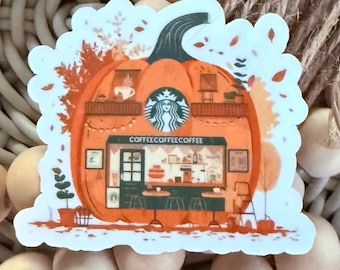 Pumpkin Spice Cafe laminated sticker