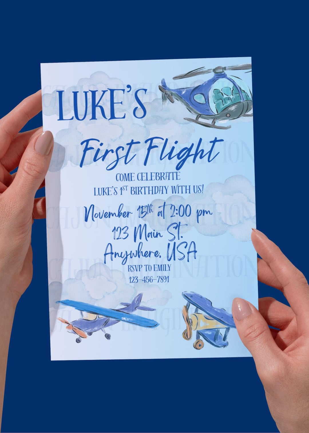 Take Flight Invite First Flight First Birthday Invitation Template. Helicopter, Planes ...