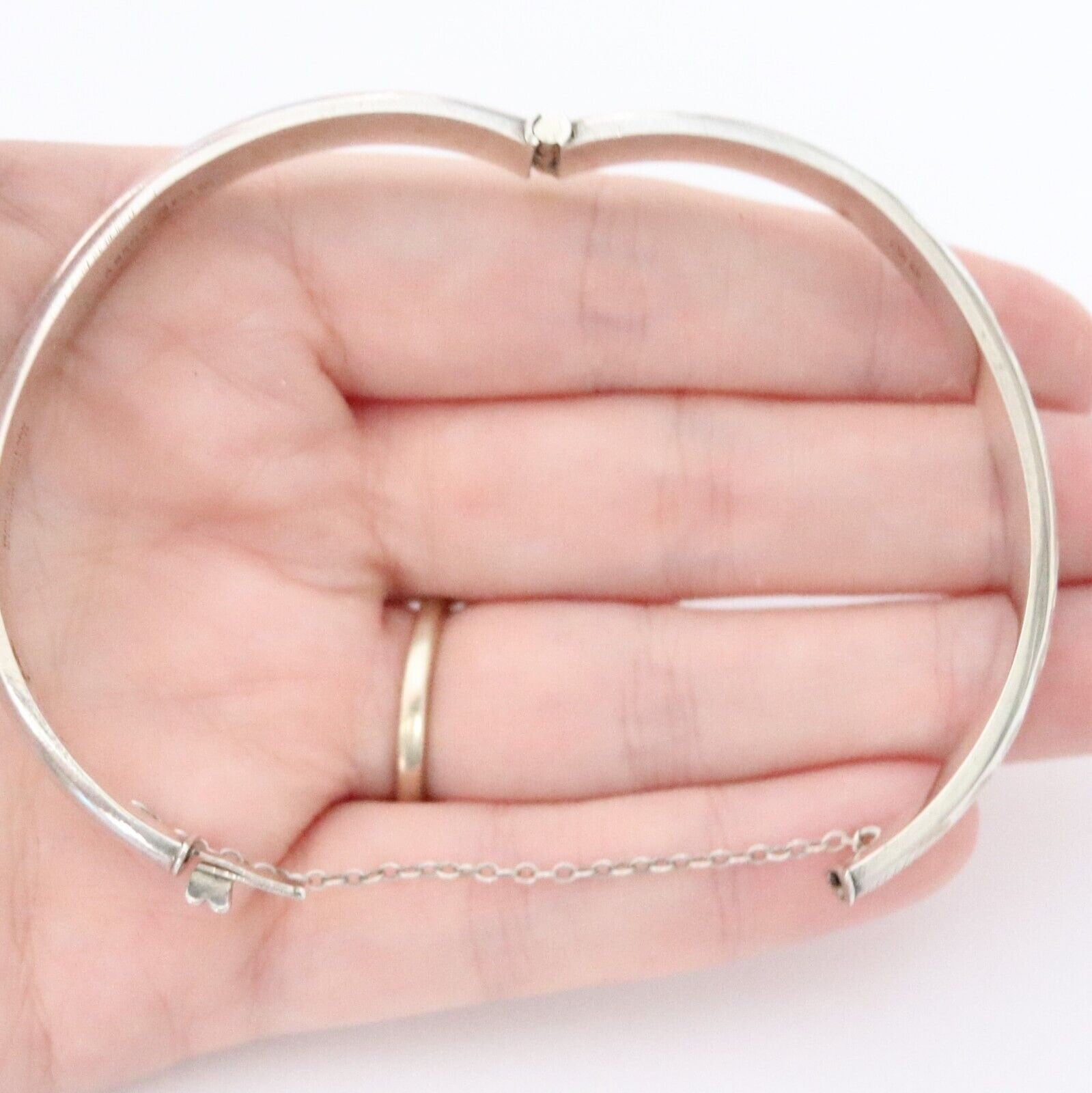 C1980s Sterling Silver Bangle Bracelet English Hallmarks