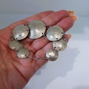 Vintage WWII MEMORIAL Sterling Silver Trench Art BRACELET Sweetheart Military